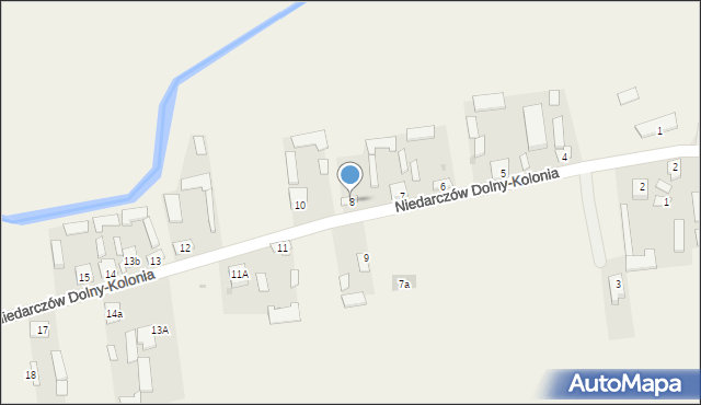 Niedarczów Górny-Kolonia, Niedarczów Górny-Kolonia, 8, mapa Niedarczów Górny-Kolonia