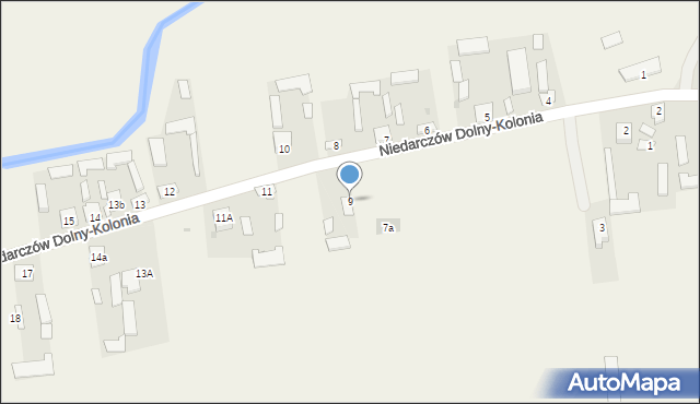 Niedarczów Górny-Kolonia, Niedarczów Górny-Kolonia, 9, mapa Niedarczów Górny-Kolonia
