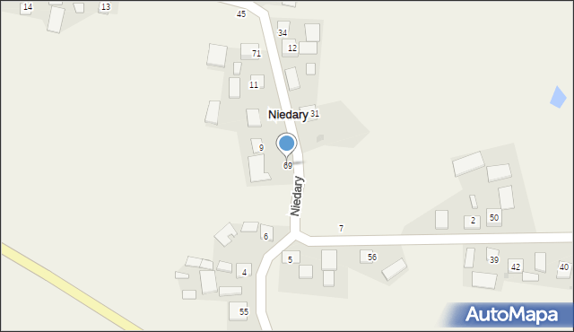 Niedary, Niedary, 69, mapa Niedary