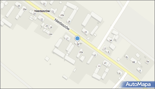 Niedaszów, Niedaszów, 16, mapa Niedaszów