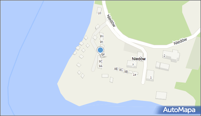 Niedów, Niedów, 9E, mapa Niedów