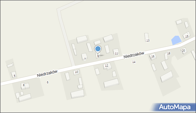 Niedrzaków, Niedrzaków, 9, mapa Niedrzaków