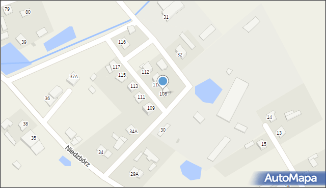 Niedzbórz, Niedzbórz, 108, mapa Niedzbórz