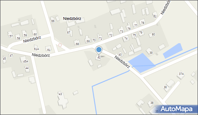 Niedzbórz, Niedzbórz, 41, mapa Niedzbórz