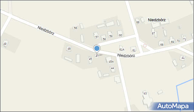 Niedzbórz, Niedzbórz, 47, mapa Niedzbórz