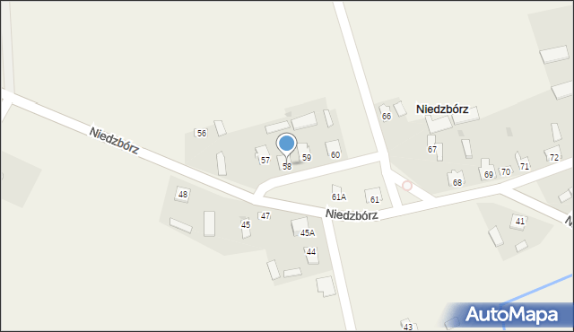 Niedzbórz, Niedzbórz, 58, mapa Niedzbórz