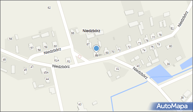 Niedzbórz, Niedzbórz, 68, mapa Niedzbórz