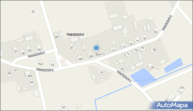 Niedzbórz, Niedzbórz, 70, mapa Niedzbórz