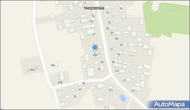 Niedzieliska, Niedzieliska, 89A, mapa Niedzieliska