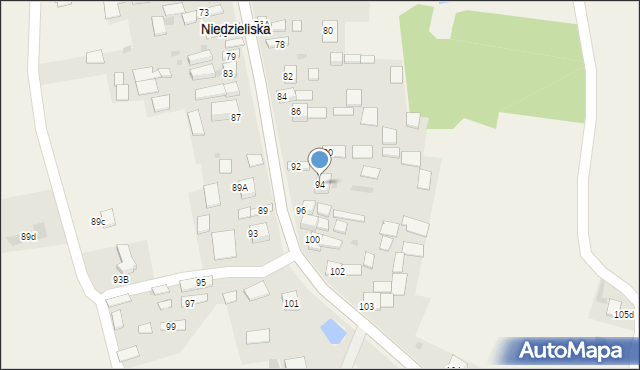 Niedzieliska, Niedzieliska, 94, mapa Niedzieliska