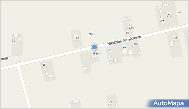 Niedzieliska-Kolonia, Niedzieliska-Kolonia, 21A, mapa Niedzieliska-Kolonia