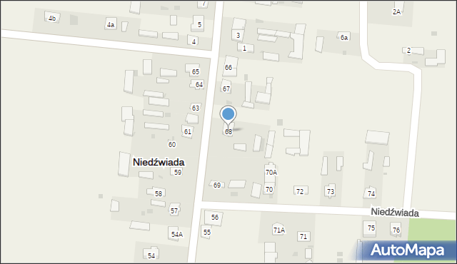 Niedźwiada, Niedźwiada-Kolonia, 68, mapa Niedźwiada