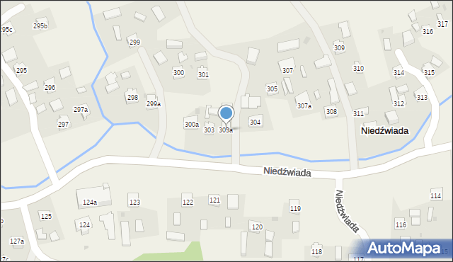 Niedźwiada, Niedźwiada, 303a, mapa Niedźwiada