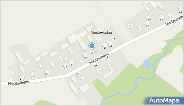 Niedźwiadna, Niedźwiadna, 11, mapa Niedźwiadna