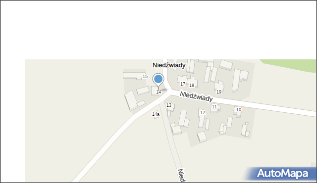 Niedźwiady, Niedźwiady, 14, mapa Niedźwiady