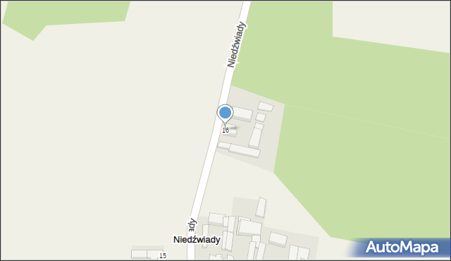 Niedźwiady, Niedźwiady, 16, mapa Niedźwiady