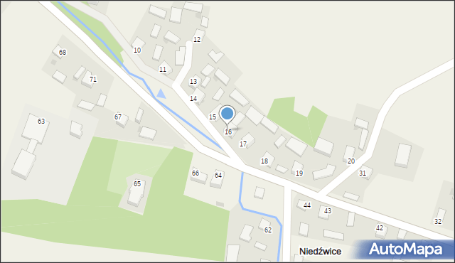 Niedźwice, Niedźwice, 16, mapa Niedźwice