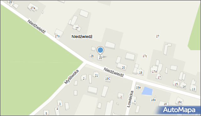 Niedźwiedź, Niedźwiedź, 22, mapa Niedźwiedź