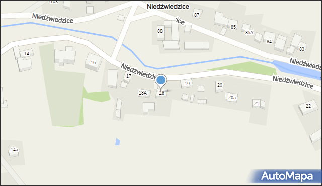 Niedźwiedzice, Niedźwiedzice, 18, mapa Niedźwiedzice