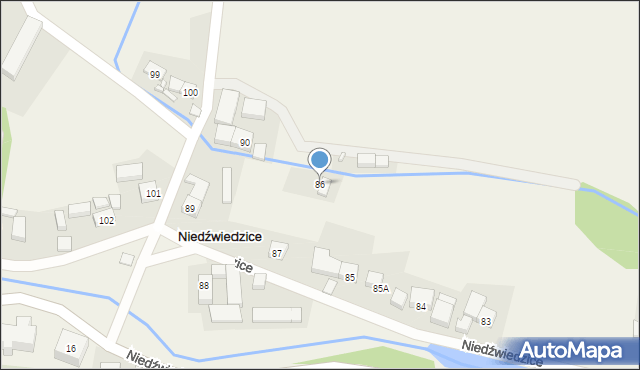 Niedźwiedzice, Niedźwiedzice, 86, mapa Niedźwiedzice