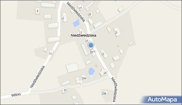 Niedźwiedziska, Niedźwiedziska, 15, mapa Niedźwiedziska