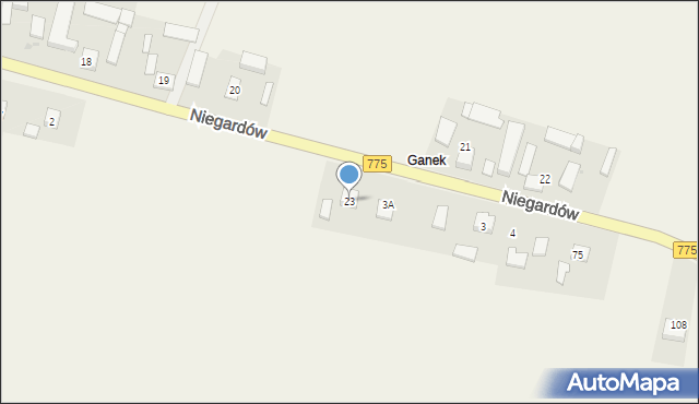 Niegardów, Niegardów, 23, mapa Niegardów