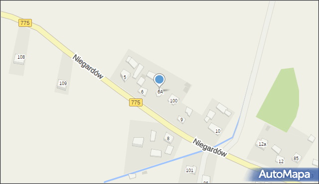 Niegardów, Niegardów, 6A, mapa Niegardów