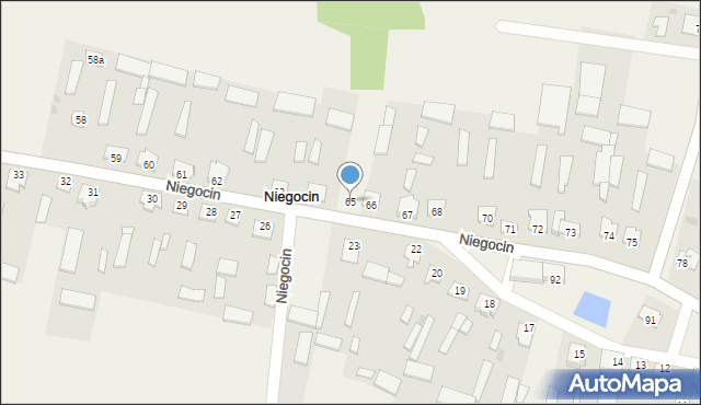 Niegocin, Niegocin, 65, mapa Niegocin