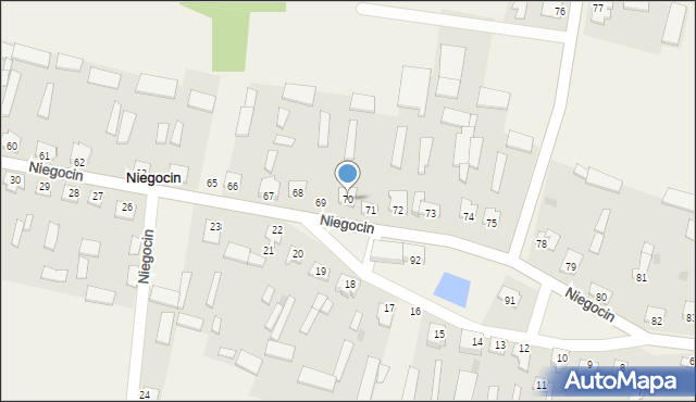 Niegocin, Niegocin, 70, mapa Niegocin