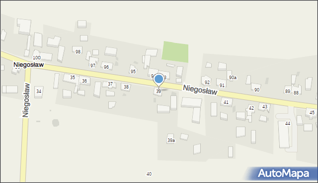 Niegosław, Niegosław, 39, mapa Niegosław