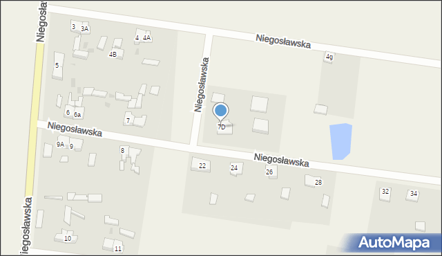 Niegosław, Niegosławska, 7D, mapa Niegosław