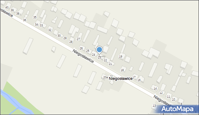 Niegosławice, Niegosławice, 23, mapa Niegosławice