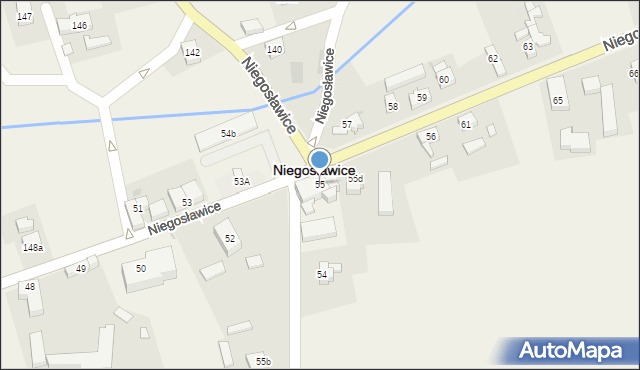 Niegosławice, Niegosławice, 55, mapa Niegosławice