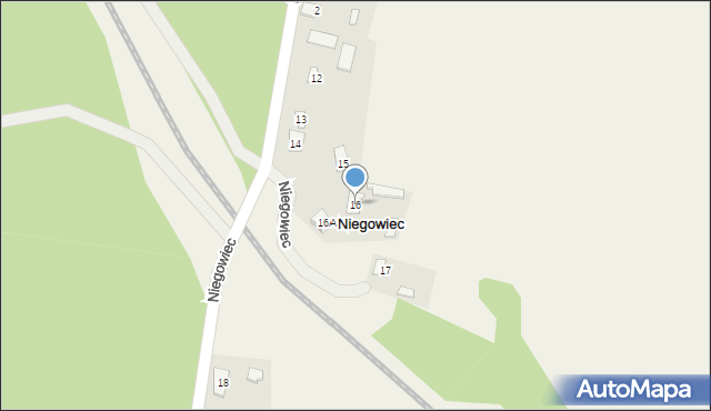 Niegowiec, Niegowiec, 16, mapa Niegowiec