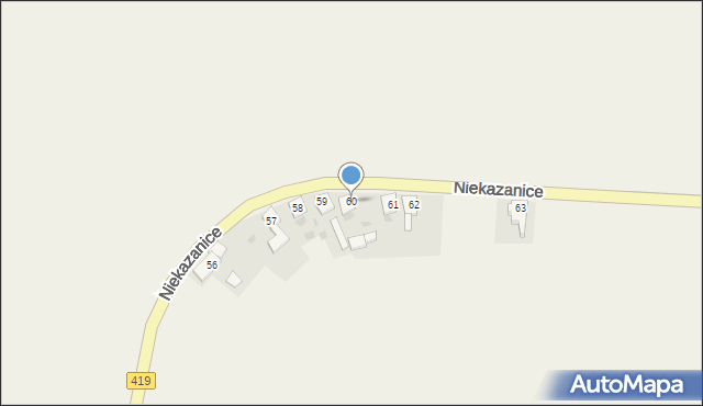 Niekazanice, Niekazanice, 60, mapa Niekazanice