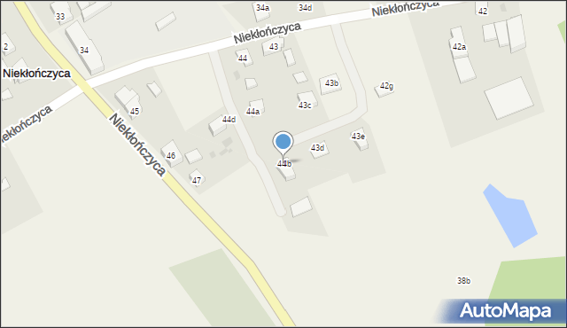 Niekłończyca, Niekłończyca, 44b, mapa Niekłończyca