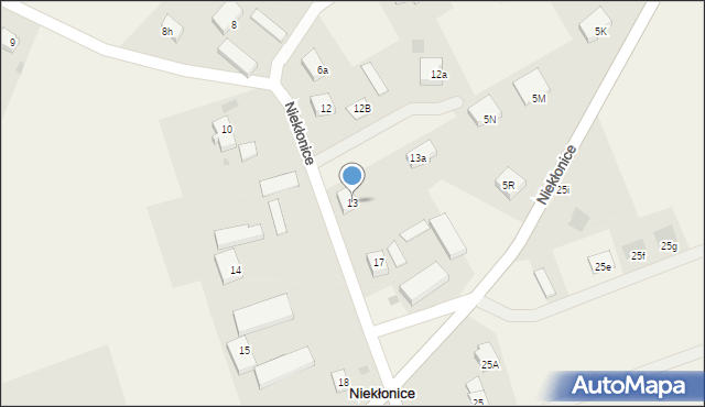 Niekłonice, Niekłonice, 13, mapa Niekłonice