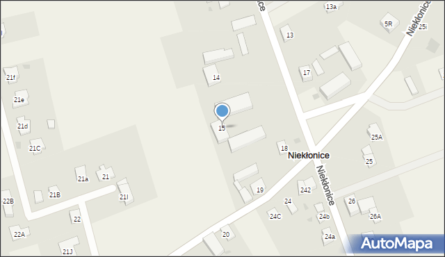 Niekłonice, Niekłonice, 15, mapa Niekłonice