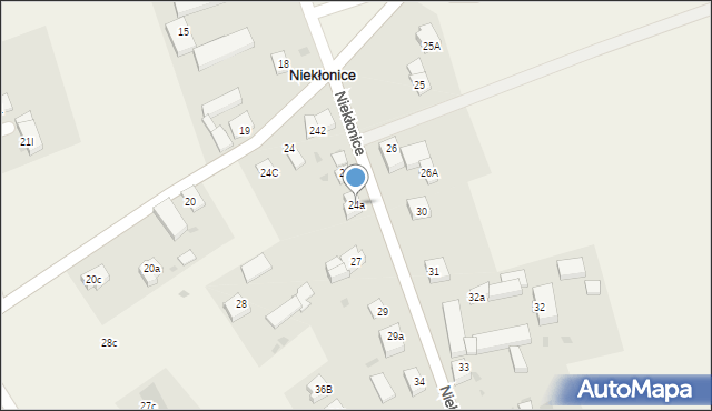 Niekłonice, Niekłonice, 24a, mapa Niekłonice