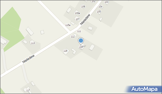 Nieledew, Nieledew, 110, mapa Nieledew