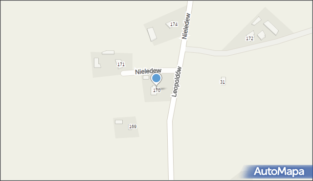 Nieledew, Nieledew, 170, mapa Nieledew