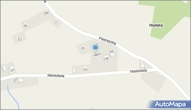 Nieledwia, Nieledwia, 246, mapa Nieledwia