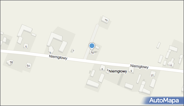 Niemgłowy, Niemgłowy, 7A, mapa Niemgłowy