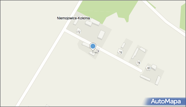 Niemojowice, Niemojowice, 74a, mapa Niemojowice