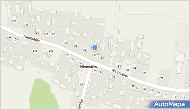 Niemstów, Niemstów, 92, mapa Niemstów