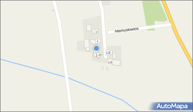 Niemysłowice, Niemysłowice, 1, mapa Niemysłowice