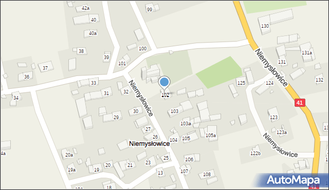 Niemysłowice, Niemysłowice, 102, mapa Niemysłowice