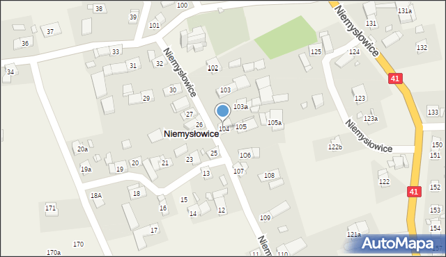 Niemysłowice, Niemysłowice, 104, mapa Niemysłowice