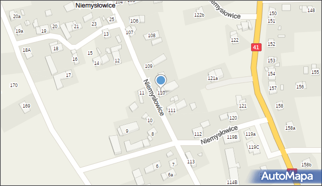 Niemysłowice, Niemysłowice, 110, mapa Niemysłowice
