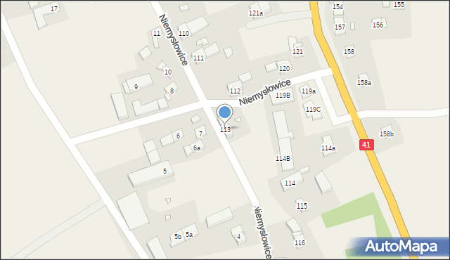 Niemysłowice, Niemysłowice, 113, mapa Niemysłowice